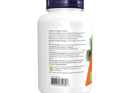 NOW - Magnesium Bisglycinate 100 mg | 180 Tablets