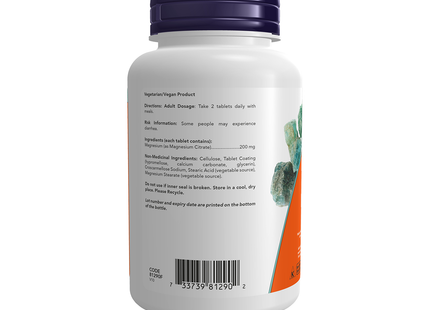 NOW - Magnesium Citrate 200mg | 100 Caps