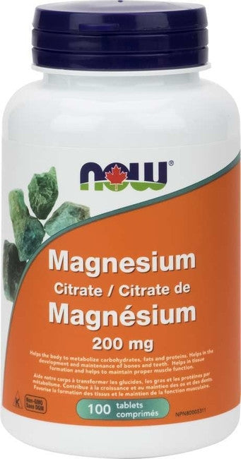 NOW Magnesium Citrate 200mg | 100 Caps