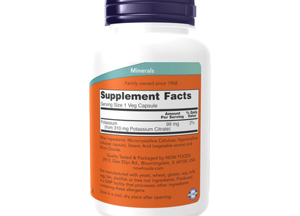 NOW - Potassium Citrate 99 mg | 180 Cap