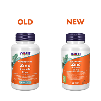 NOW Glycinate de zinc 30 mg | 120 gélules
