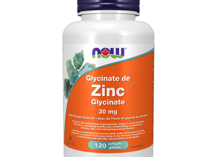 NOW Zinc Glycinate 30mg | 120 Softgels