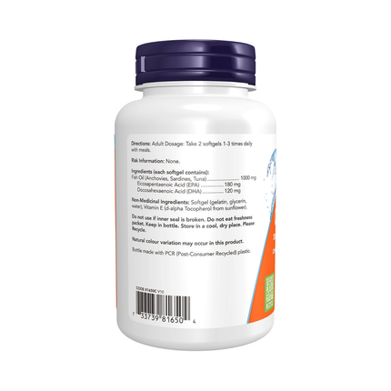 NOW - Omega-3 Fish Oil Blend | 100 Softgels