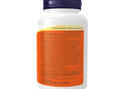 NOW - Huile de ricin 650 mg + fenouil | 120 gélules