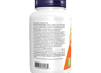 NOW - Huile de ricin 650 mg + fenouil | 120 gélules