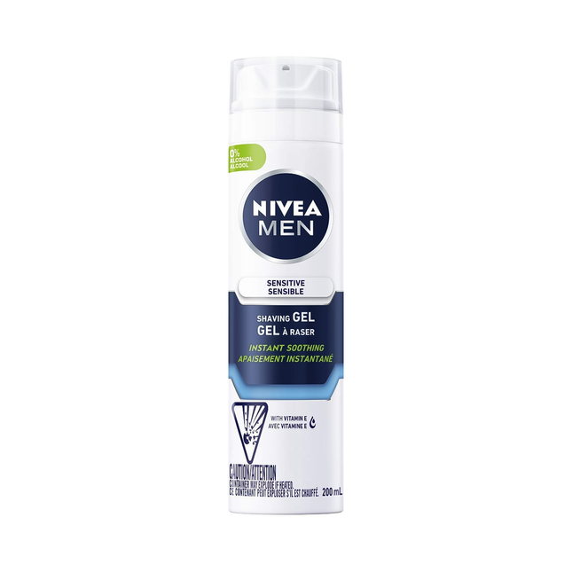 Nivea Men - Gel de rasage apaisant instantané pour peaux sensibles à la vitamine E | 200 ml