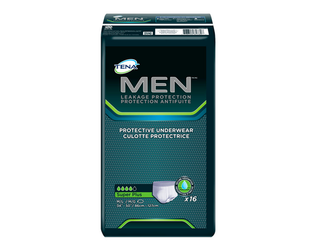 Tena - Sous-vêtements de protection pour hommes - Super Plus - Moyen/Grand | 16 comptes