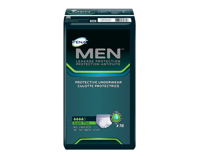 Tena - Men Protective Underwear - Super Plus - Medium/Large | 16 Count