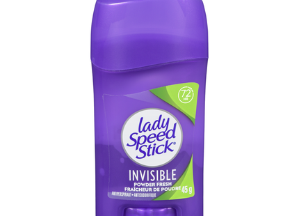 Lady Speed Stick - Anti-transpirant invisible 72 h, Fraîcheur poudrée | 45 g