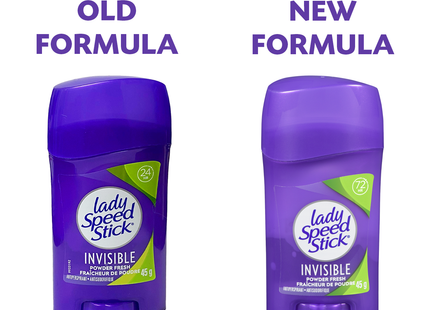 Lady Speed Stick - Anti-transpirant invisible 72 h, Fraîcheur poudrée | 45 g