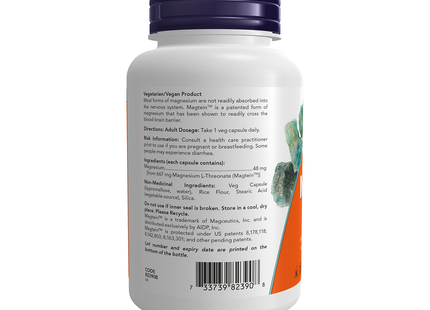 NOW - Magtein - Magnesium L-Threonate | 90 Veg Capsules