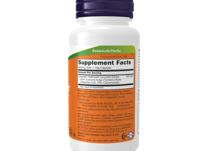 NOW - CurcuBrain Longvida 400 mg | 50 Capsules