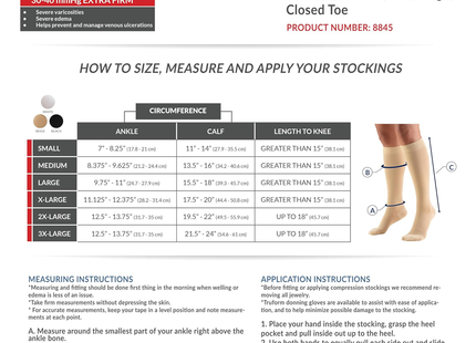 TRUFORM - Below Knee Stockings Closed Toe | 30-40 mmhg