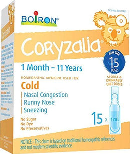 Boiron - Coryzalia Cold Relief Drinkable Doses | 15 Doses