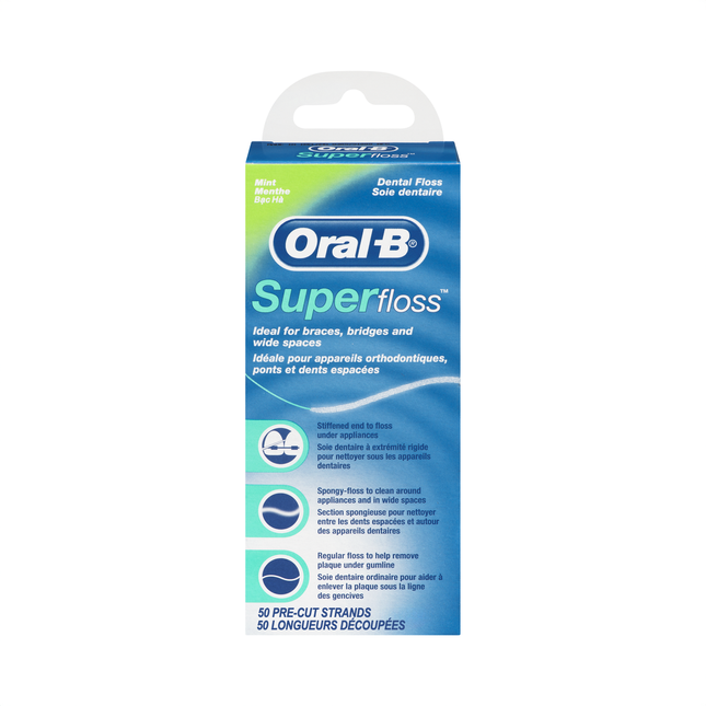 Oral-B - Superfloss Pre-Cut Strands - Mint Flavour | 50 Strands