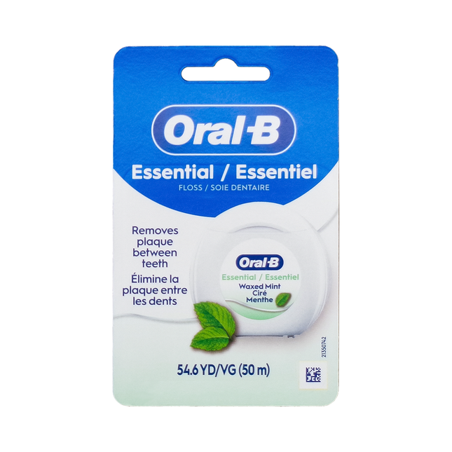 Oral-B - EssentialFloss Cavity Defense Dental Floss, Mint | 50 m