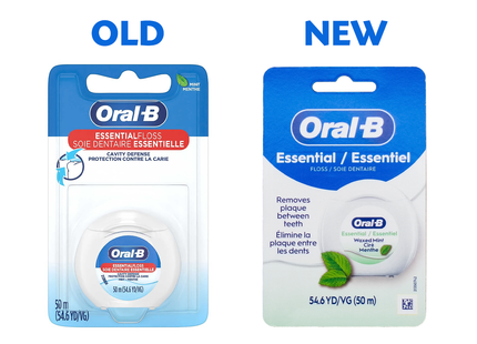 Oral-B - EssentialFloss Cavity Defense Dental Floss, Mint | 50 m