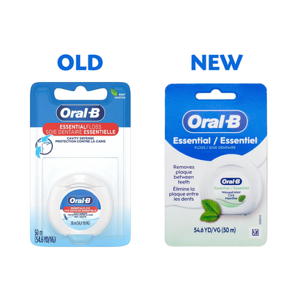 Oral-B - EssentialFloss Cavity Defense Dental Floss, Mint | 50 m