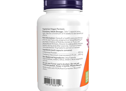 NOW - Mannose Cranberry | 90 Veg Capsules