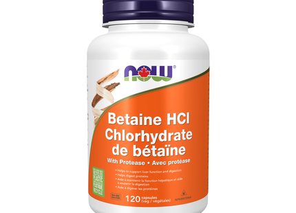 NOW - Bétaïne HCl | 120 capsules