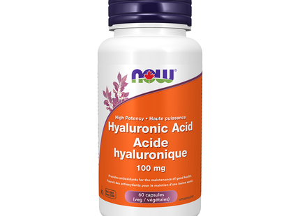 NOW - Acide hyaluronique haute puissance 100 mg | 60 gélules végétales