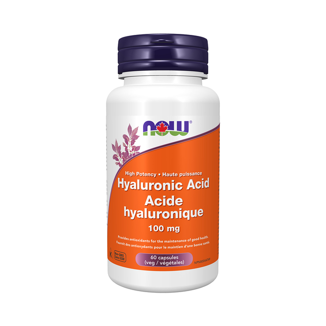 NOW - Acide hyaluronique haute puissance 100 mg | 60 gélules végétales