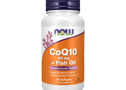 NOW - CoQ10 60 mg avec lécithine, huile de poisson | 60 gélules