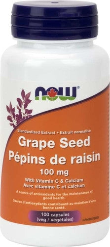 NOW - Grape Seed Standardized Extract 100 mg - with Vitamin C & Calcium | 100 Veg Capsules