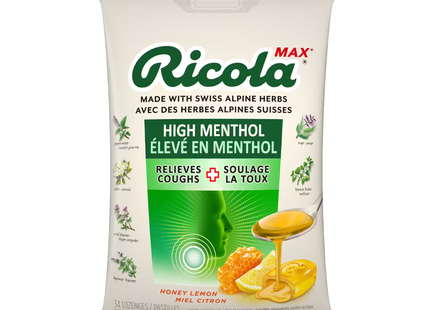 Ricola - Pastilles extra-fortes au menthol, miel citron | 34 pastilles