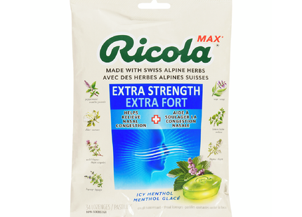 Ricola - Pastilles pour la gorge extra-fortes, menthol glacé | 34 pastilles