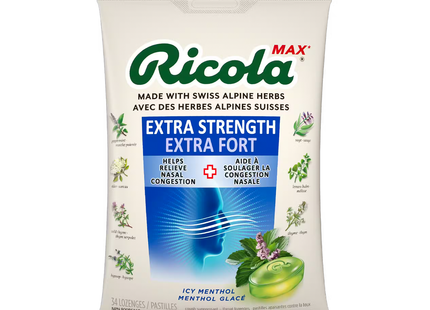 Ricola - Pastilles pour la gorge, Force maximale, Menthol glacial | 34 pastilles