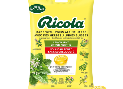 Ricola - Lemon Mint, No sugar Added | 19 Wrapped Lozenges