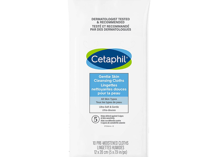 Cetaphil - Gentle Skin Cleansing Cloths - For All Skin Types | 10 Wipes