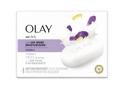 Olay - Cleansing Vitamin E - Bar Soap | 4 Bars X 90 g
