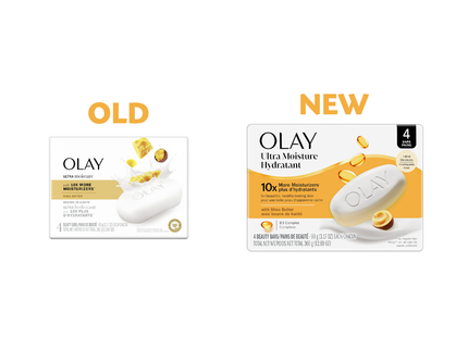 Olay - Ultra Moisture - Barres de savon au beurre de karité avec complexe B3 | 4 barres X 90 g
