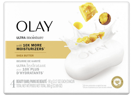 Olay - Ultra Moisture - Shea Butter with B3 Complex Soap Bars | 4 bars X 90 g