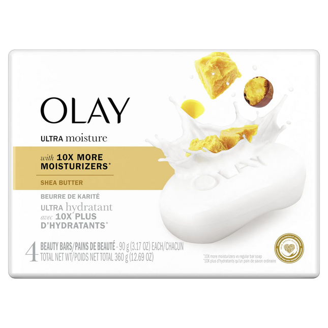 Olay - Ultra Moisture - Barres de savon au beurre de karité avec complexe B3 | 4 barres X 90 g