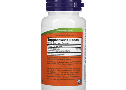 NOW - Cascara Sagrada 450 mg | 100 Capsules