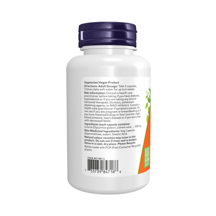NOW - Racine de réglisse 450 mg | 100 gélules