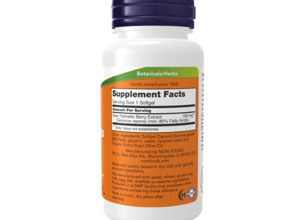 NOW - Saw Palmetto 160 mg | 120 Softgels
