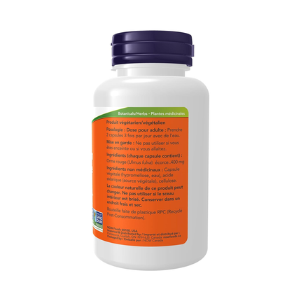 NOW - Slippery Elm 400 mg | 100 Veg Capsules