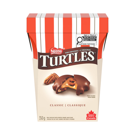 Nestlé - Turtles Classic - Chocolat au lait fourré au caramel onctueux et aux noix de pécan | 350 g