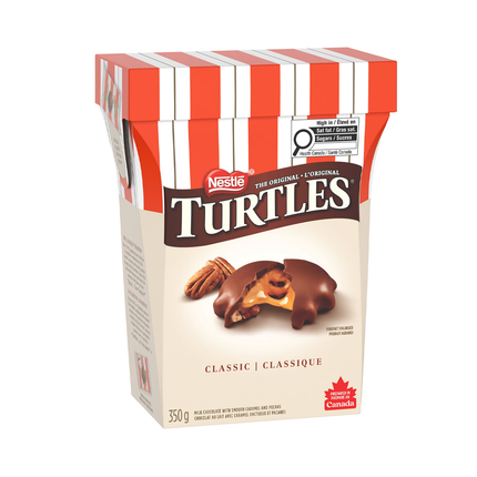 Nestlé - Turtles Classic - Chocolat au lait fourré au caramel onctueux et aux noix de pécan | 350 g