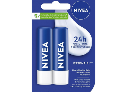 Nivea - Baume à Lèvres Hydratant Essentiel 24H | 2 X 4,8 g