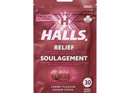 Halls - Relief Mentho-Lyptus Lozenges, Cherry | 30 Lozenges