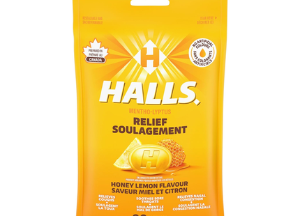 Halls - Relief Mentho-Lyptus Lozenges, Honey Lemon | 30 Lozenges