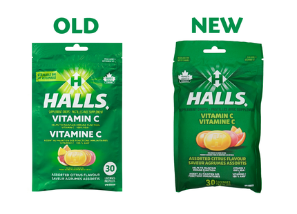 Halls - Vitamin C Supplement Drops, Assorted Citrus | 30 Lozenges