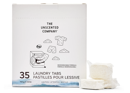 The Unscented Co. - Laundry Tabs in Water Soluble Pouch | 35 Tabs