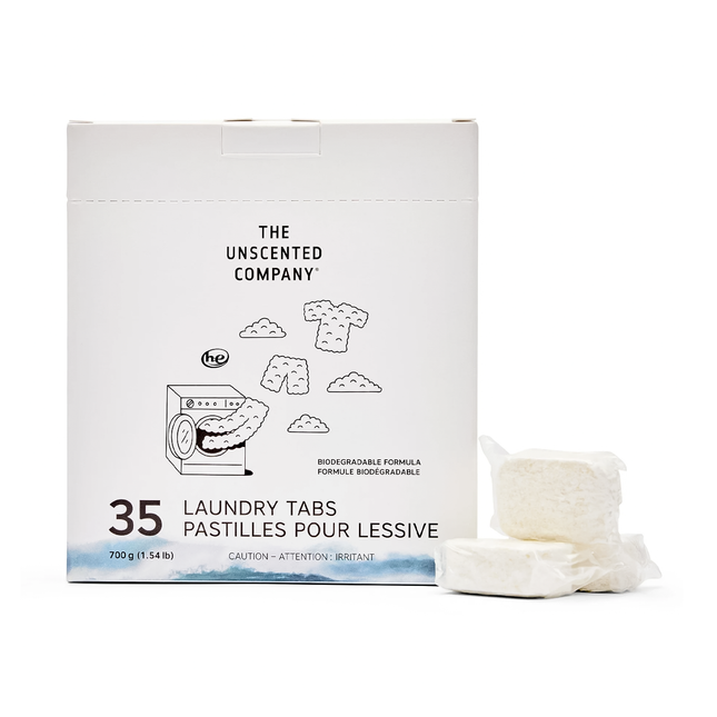 The Unscented Co. - Laundry Tabs in Water Soluble Pouch | 35 Tabs