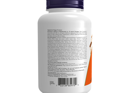 NOW - Coque de psyllium 500 mg | 200 Gélules